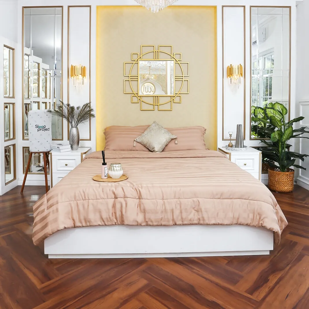 Stripes Medium Brown - Premium Bedding Set (TENCEL™ Lyocell)