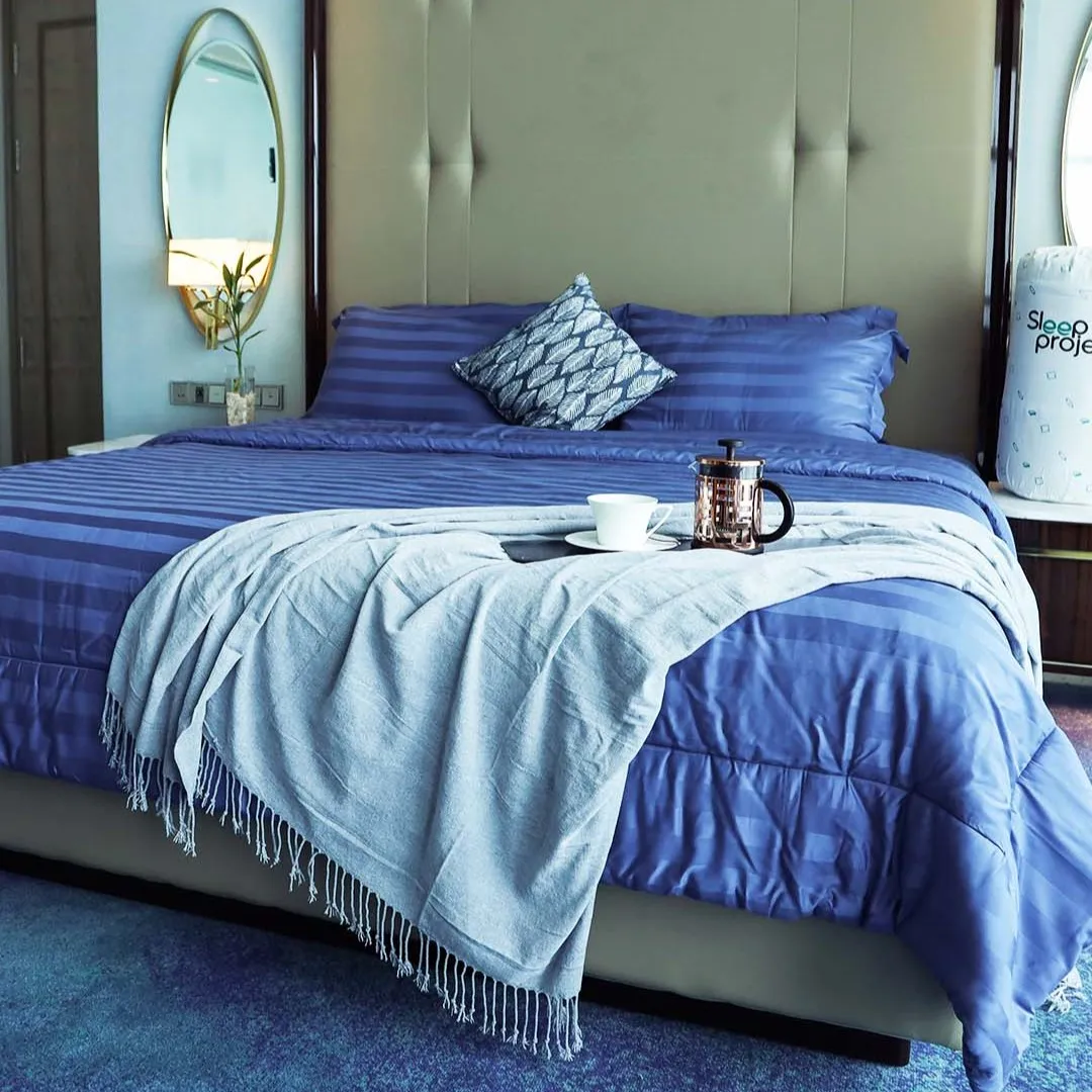Stripes Deep Ocean - Premium Bedding Set (TENCEL™ Lyocell)