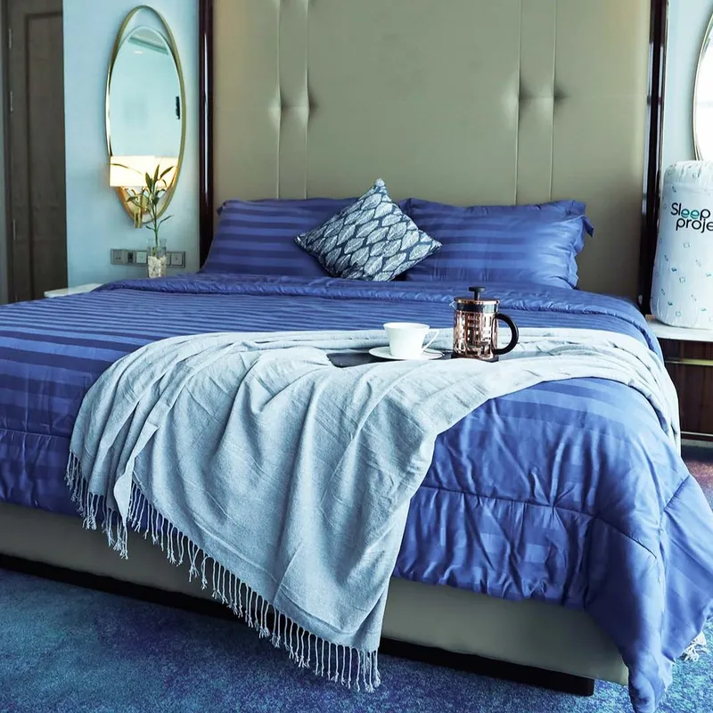 Stripes Deep Ocean - Premium Bedding Set (TENCEL™ Lyocell)