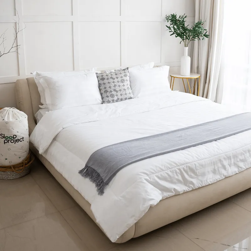 Stripes White Sleek Cotton - Hotel Series Bedding Set
