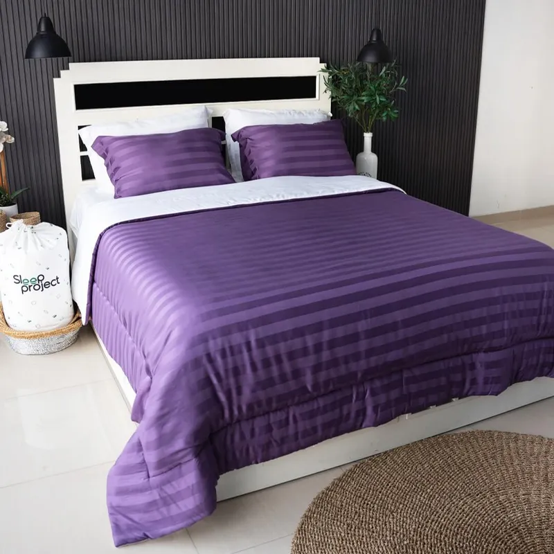 Stripes Violet & White - Premium Bedding Set (TENCEL™ Lyocell)