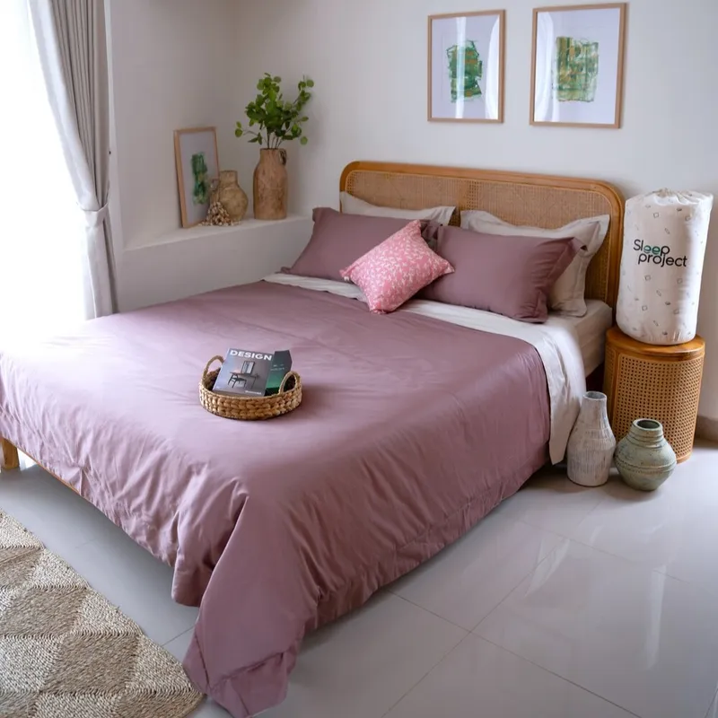 Plain Solid Brown & Taupe - Premium Cotton Bedding Set