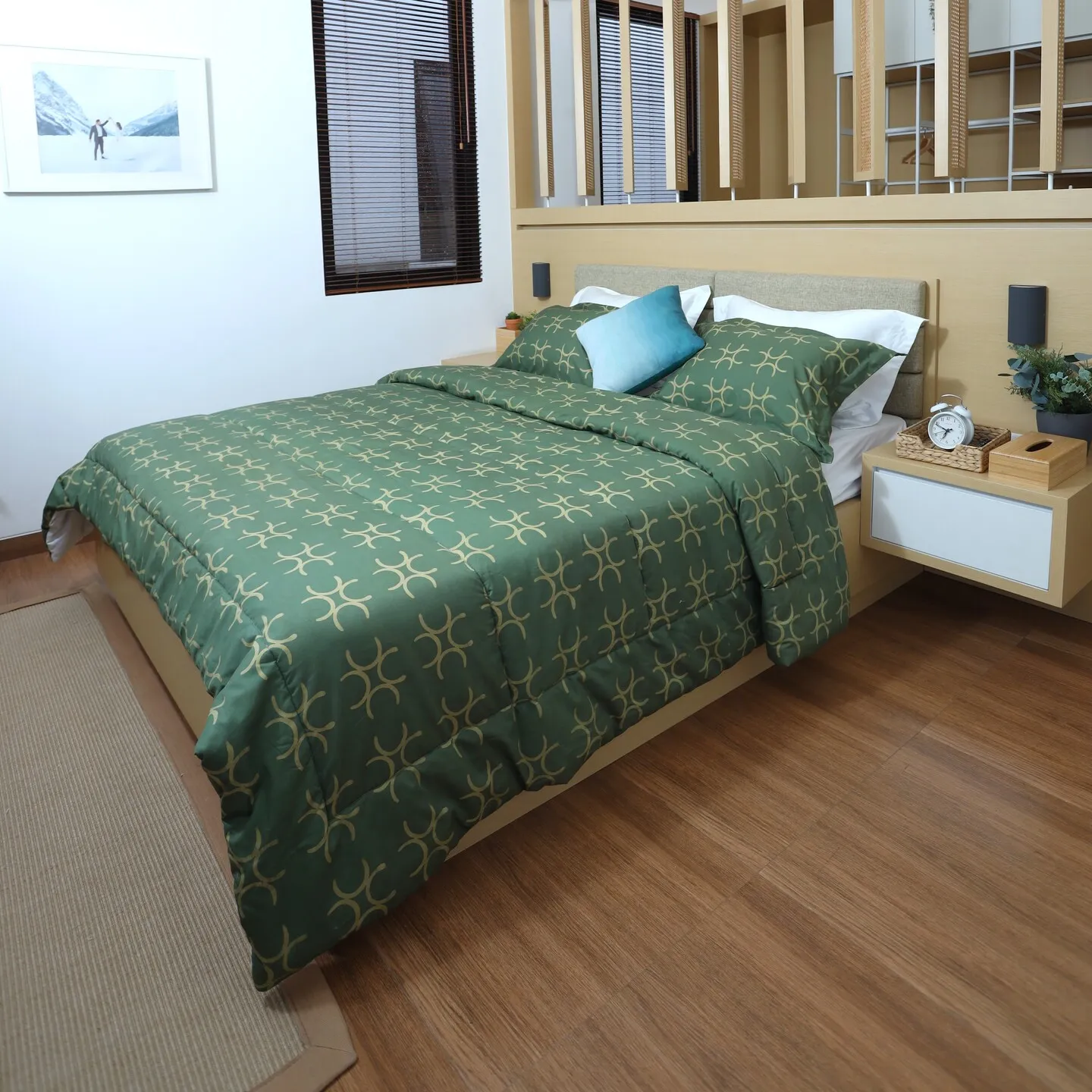 Batik Fractal Akar Tunas Green - Bedding Set
