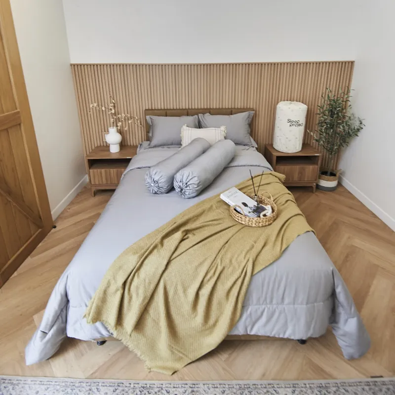 Dark Grey & Silver - Plain Premium Cotton Bedding Set