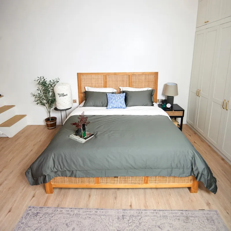 Dark Grey & White - Plain Organic Cotton Bedding Set