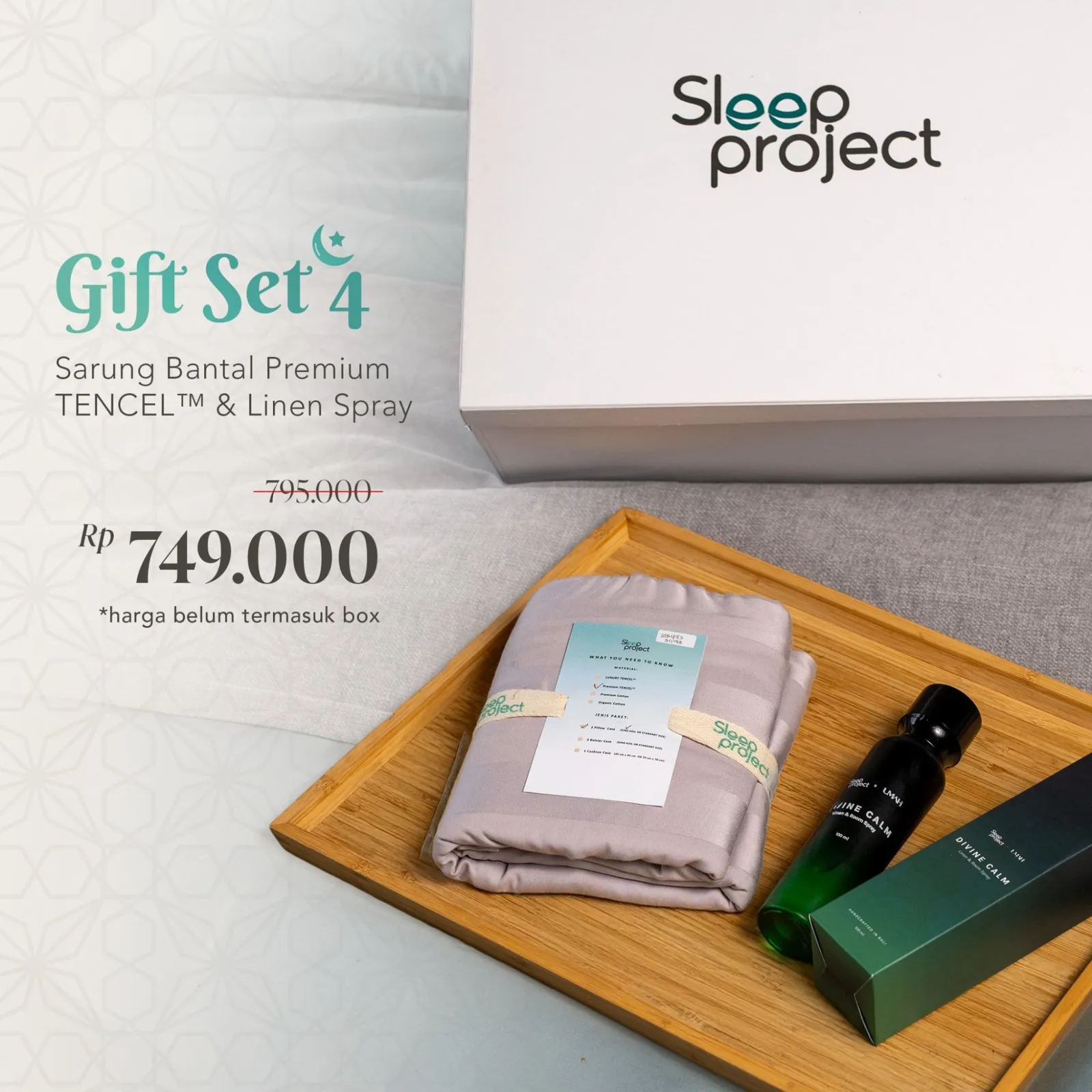 SLEEP PROJECT Ramadan Hampers Premium (Sarung Bantal Premium Tencel™ & Linen Spray) - Ramadan Gift 4