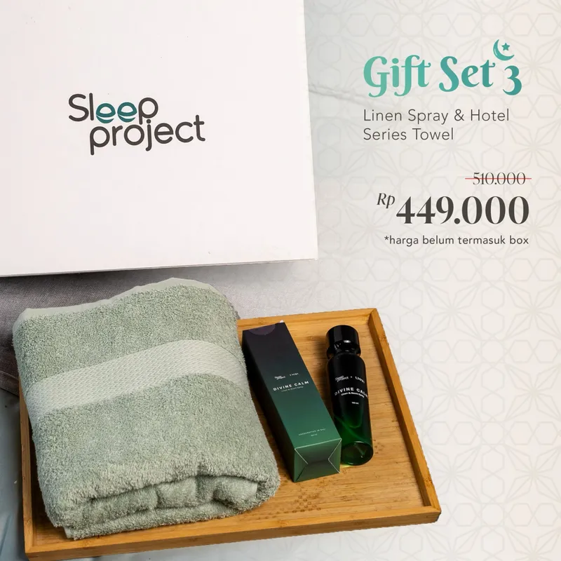 SLEEP PROJECT Ramadan Hampers Premium (Hotel Series Cotton Towel & Linen Spray) - Ramadan Gift 3