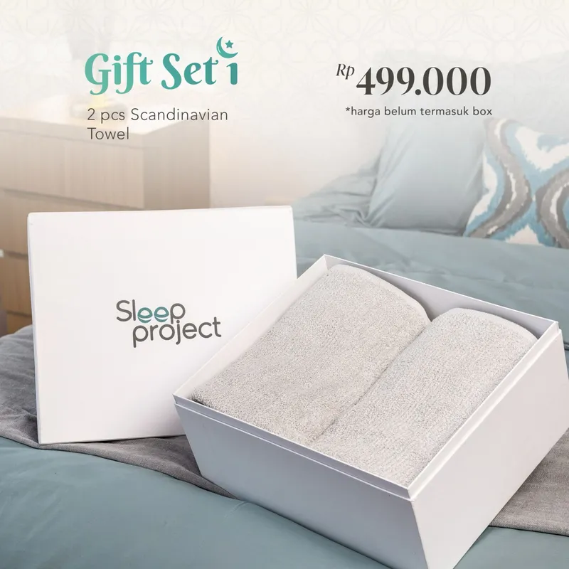 SLEEP PROJECT Ramadan Hampers Handuk Premium (2 pcs Scandinavian Series Towel) - Ramadan Gift 1