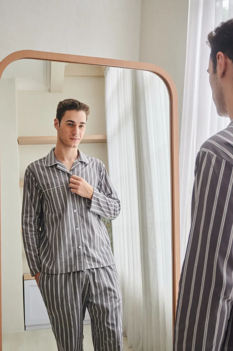 SLEEP PROJECT Unisex Pajama Set Stone Piyama Cotton